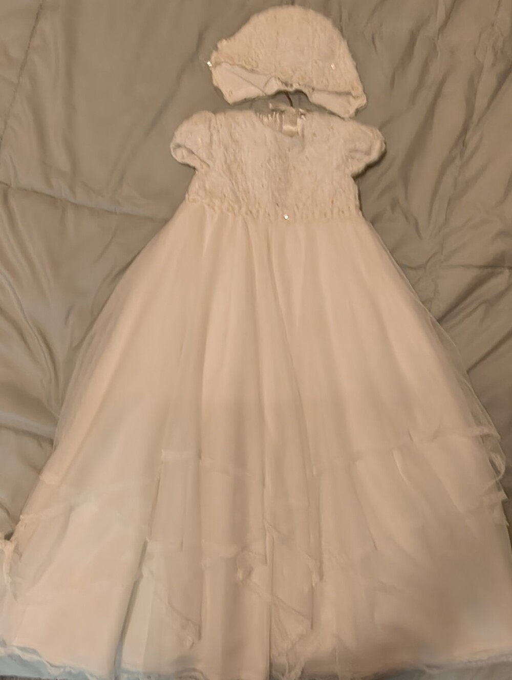 Sarah Louise Baby Girls' White Baptism Dress with Matching Bonnet